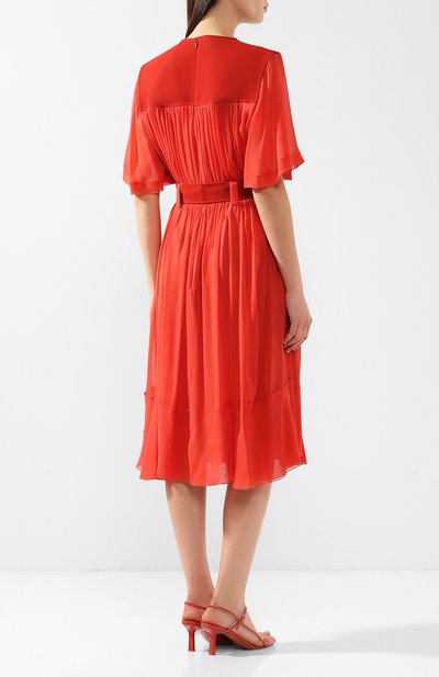 Платье-миди с поясом и v-образным вырезом CHLOÉ, арт. CHC18AR045001, фото 4