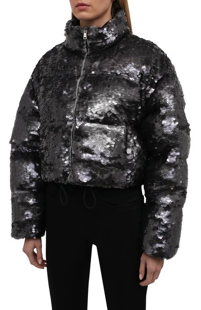 Пуховик с отделкой пайетками PRADA темно-серого цвета по цене 650000 руб., арт. 291979-1ZCC-F0276-212, фото 3 Пуховик с отделкой пайетками PRADA, арт. 291979-1ZCC-F0276-212, фото 3