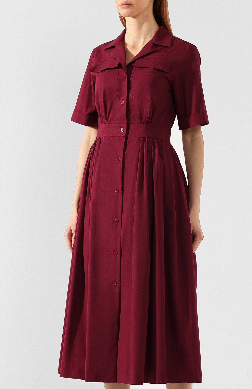Хлопковое платье DRIES VAN NOTEN бордового цвета по цене 89950 руб., арт. 191-11072-7122, фото 3 Хлопковое платье DRIES VAN NOTEN, арт. 191-11072-7122, фото 3