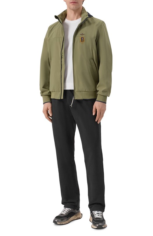 Хлопковые брюки Aeronautica Militare PF1025UF00674 Чёрный  PF1025UF00674 Фото 2