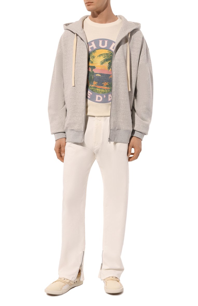 Мужские текстильные кеды inside out MAISON MARGIELA бежевого цвета, арт. S97WS0063/P6835 | Фото 2 (Материал внешний: Текстиль; Подошва: Плоская; Материал внутренний: Текстиль; Стили: Гранж; Материал утеплителя: Без утеплителя; Кросс-КТ: Низкие)