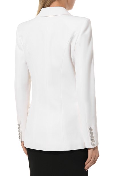 Жакет из вискозы и шерсти BALMAIN белого цвета по цене 250500 руб., арт. TF07471V093, фото 4 Жакет из вискозы и шерсти BALMAIN, арт. TF07471V093, фото 4