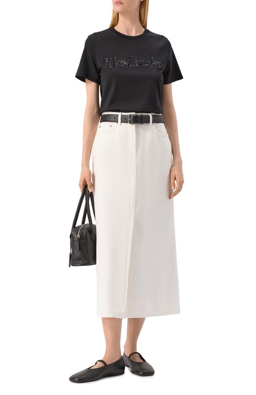 Хлопковая футболка Weekend Max Mara VELL0 Чёрный  VELL0 Фото 2