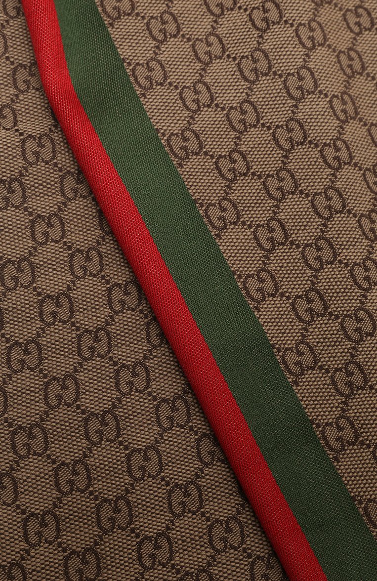 Мужской шарф из шерсти и шелка GUCCI коричневого цвета, арт. 147351 4G704 | Фото 3 (Материал: Текстиль, Шерсть; Мужское Кросс-КТ: Шарфы - с бахромой; Кросс-КТ: шерсть; Нос: Не проставлено; Материал сплава: Проставлено)