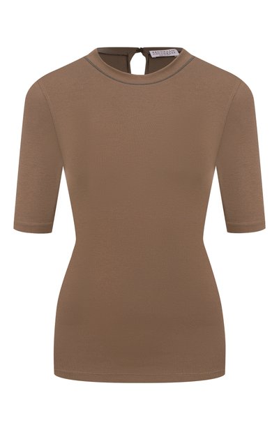 Женская хлопковая футболка BRUNELLO CUCINELLI, арт. MPTC8BJ310