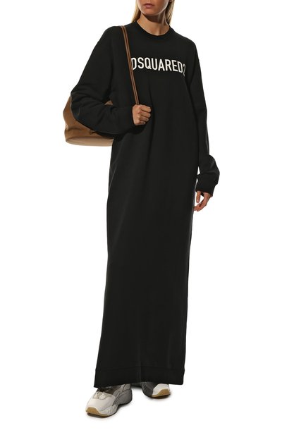 Хлопковое платье DSQUARED2 черного цвета по цене 36950 руб., арт. S75CV0559/S25539, фото 2 Хлопковое платье DSQUARED2, арт. S75CV0559/S25539, фото 2