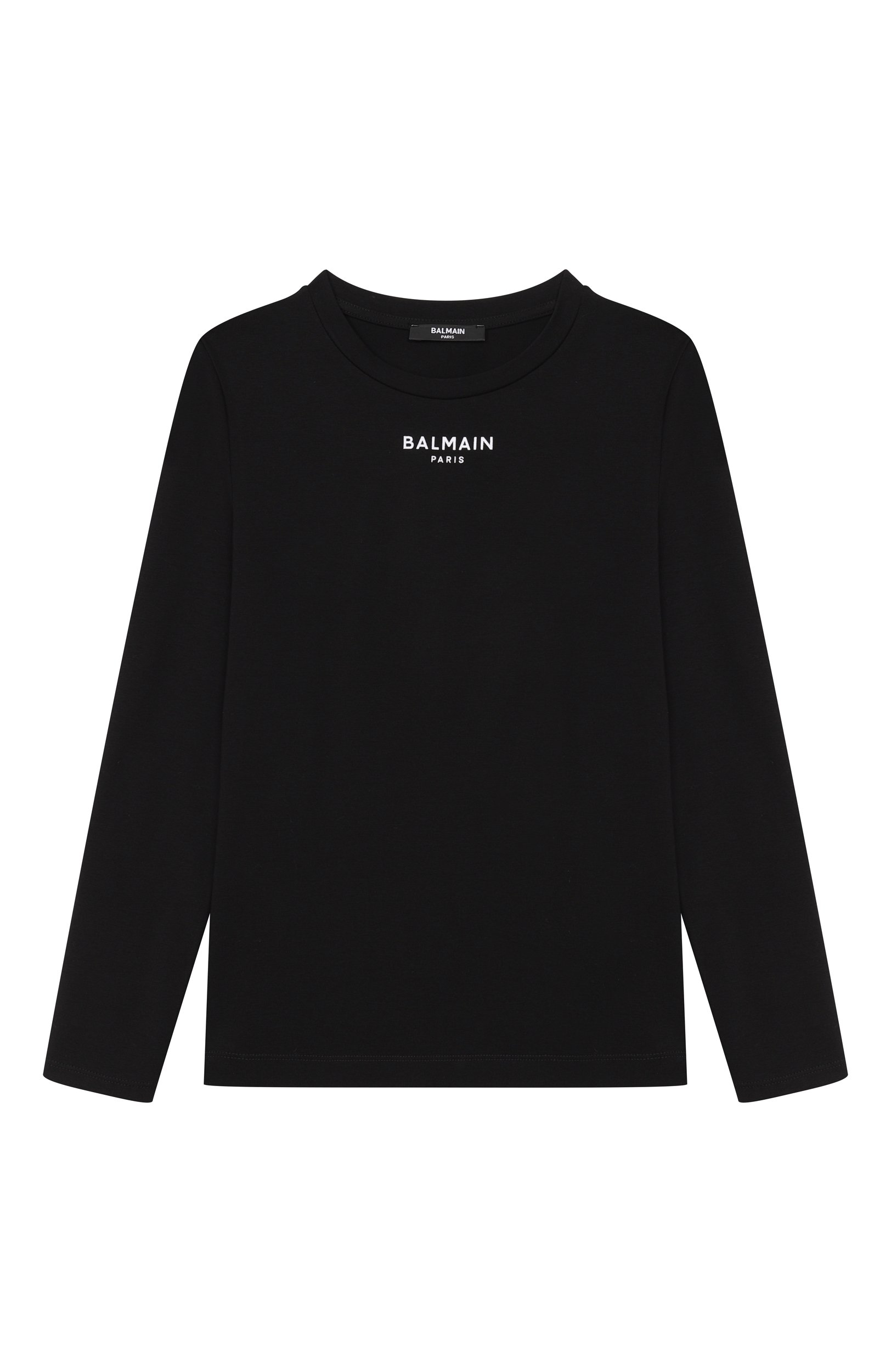Хлопковый лонгслив BALMAIN черного цвета по цене 14650 руб., арт. BZ8A70, фото 1 Хлопковый лонгслив BALMAIN, арт. BZ8A70, фото 1
