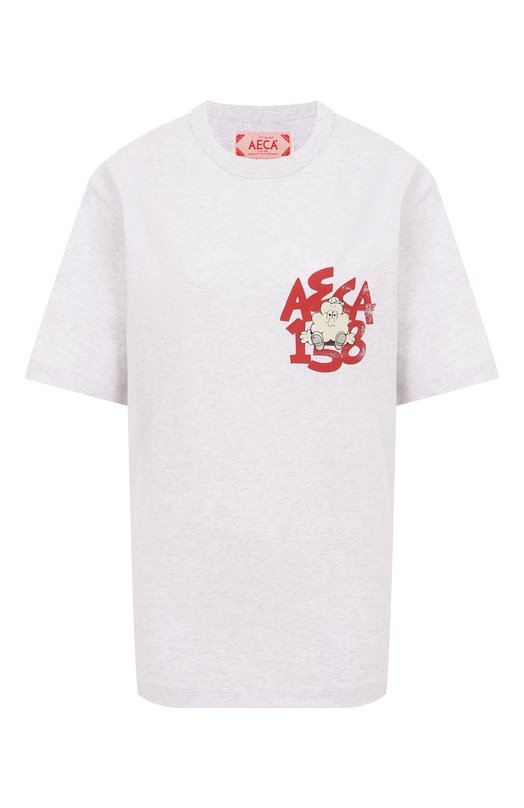 Хлопковая футболка AECA WHITE AWCMSSBDTTSST001C0.WHITE (M) Серый AWCMSSBDTTSST001C0.WHITE (M)
