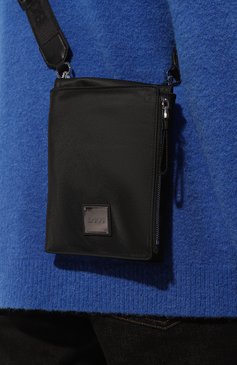 Мужская текстильная сумка BOSS черного цвета, арт. 50512070 | Фото 2 (Материал сплава: Проставлено; Размер: mini; Ремень/цепочка: На ремешке; Материал: Текстиль; Драгоценные камни: Проставлено)