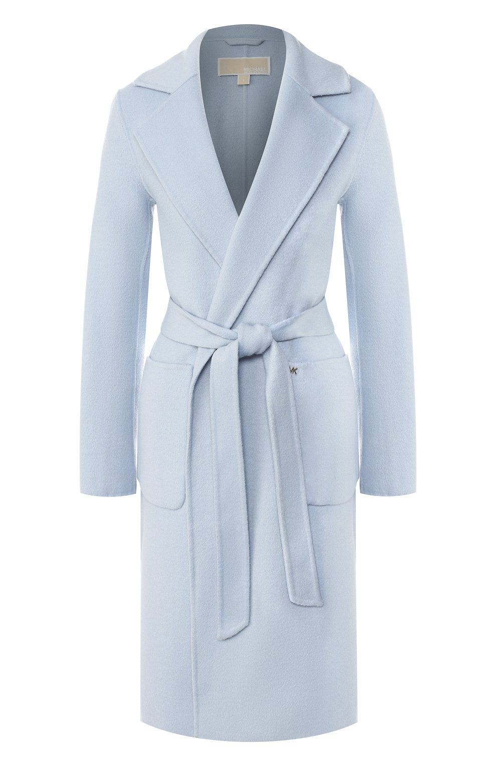 Пальто с поясом MICHAEL MICHAEL KORS голубого цвета по цене 59950 руб., арт. 77G3857M22, фото 1 Пальто с поясом MICHAEL MICHAEL KORS, арт. 77G3857M22, фото 1