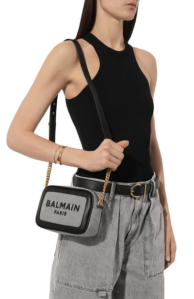 Сумка b-army BALMAIN черно-белого цвета по цене 86950 руб., арт. CN1BB720/TMSY, фото 2 Сумка b-army BALMAIN, арт. CN1BB720/TMSY, фото 2