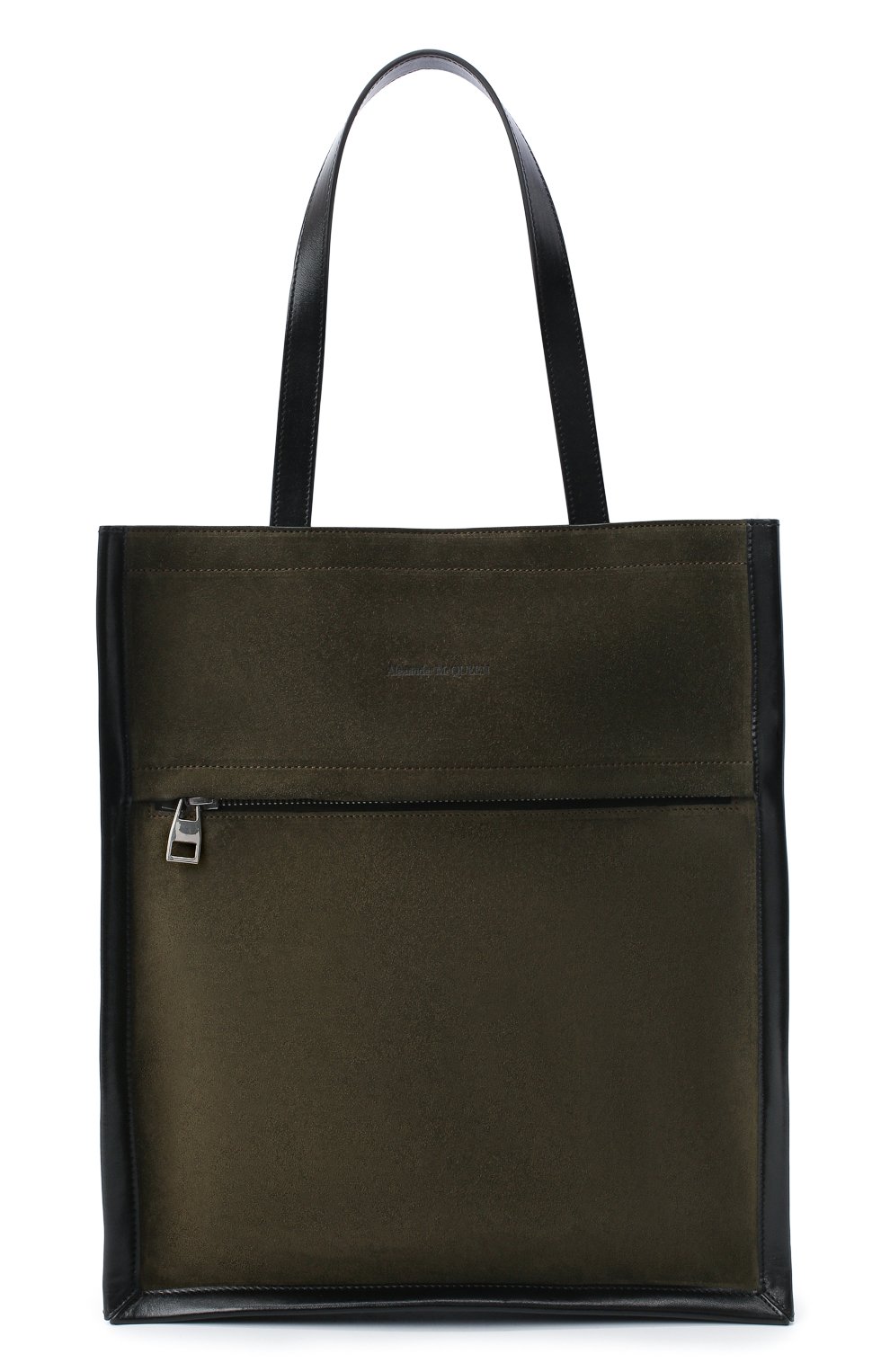 Замшевая сумка-шопер ALEXANDER MCQUEEN хаки цвета по цене 149500 руб., арт. 625508/2E01Y, фото 1 Замшевая сумка-шопер ALEXANDER MCQUEEN, арт. 625508/2E01Y, фото 1