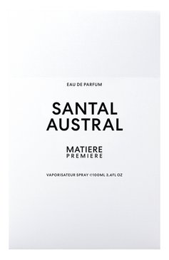 Парфюмерная вода santal austral (100ml) MATIERE PREMIERE бесцветного цвета, арт. 3770007317209 | Фото 2 (Косметика кросс-кт: Парфюмерия У; Региональные ограничения белый список (Axapta Mercury): Не проставлено; Тип аромата: Древесный, Восточный; Нос: Не проставлено; Тип продукта - парфюмерия: Парфюмерная вода; Ограничения доставки: flammable)