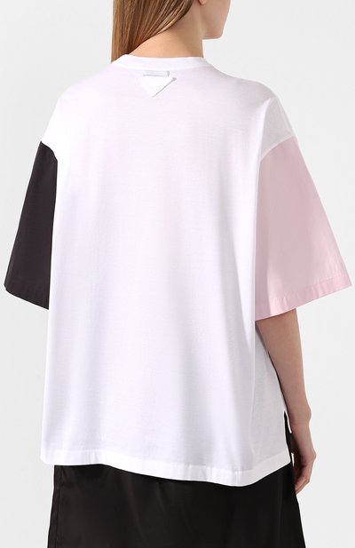 Хлопковая футболка PRADA, арт. 3510A-1WJ6-F0Z70, фото 4
