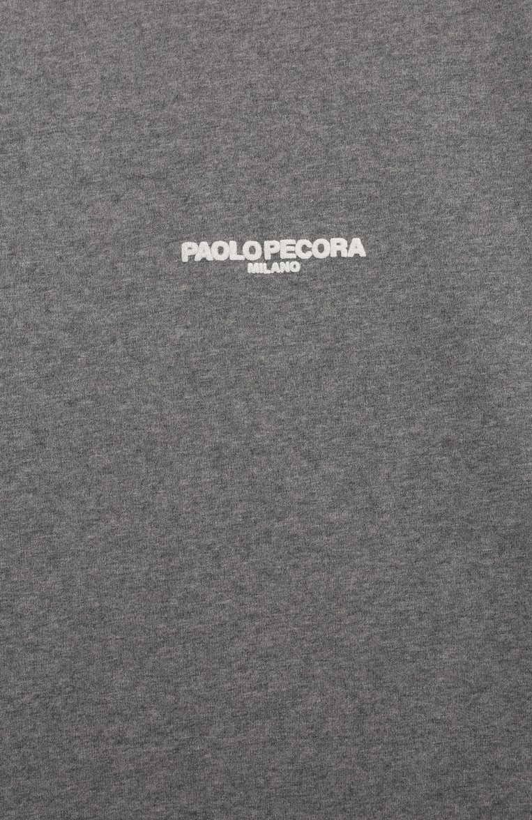 Детская хлопковая футболка PAOLO PECORA MILANO серого цвета, арт. PP3736/6-12 | Фото 3 (Драгоценные камни: Проставлено; Материал сплава: Проставлено; Материал внешний: Хлопок; Рукава: Короткие; Мальчики Кросс-КТ: Футболка-одежда; Рост�овка одежда: 10 - 11 лет | 140 - 146см, 8 лет | 128 см, 6 лет | 116 см, 12 лет | 152 см)
