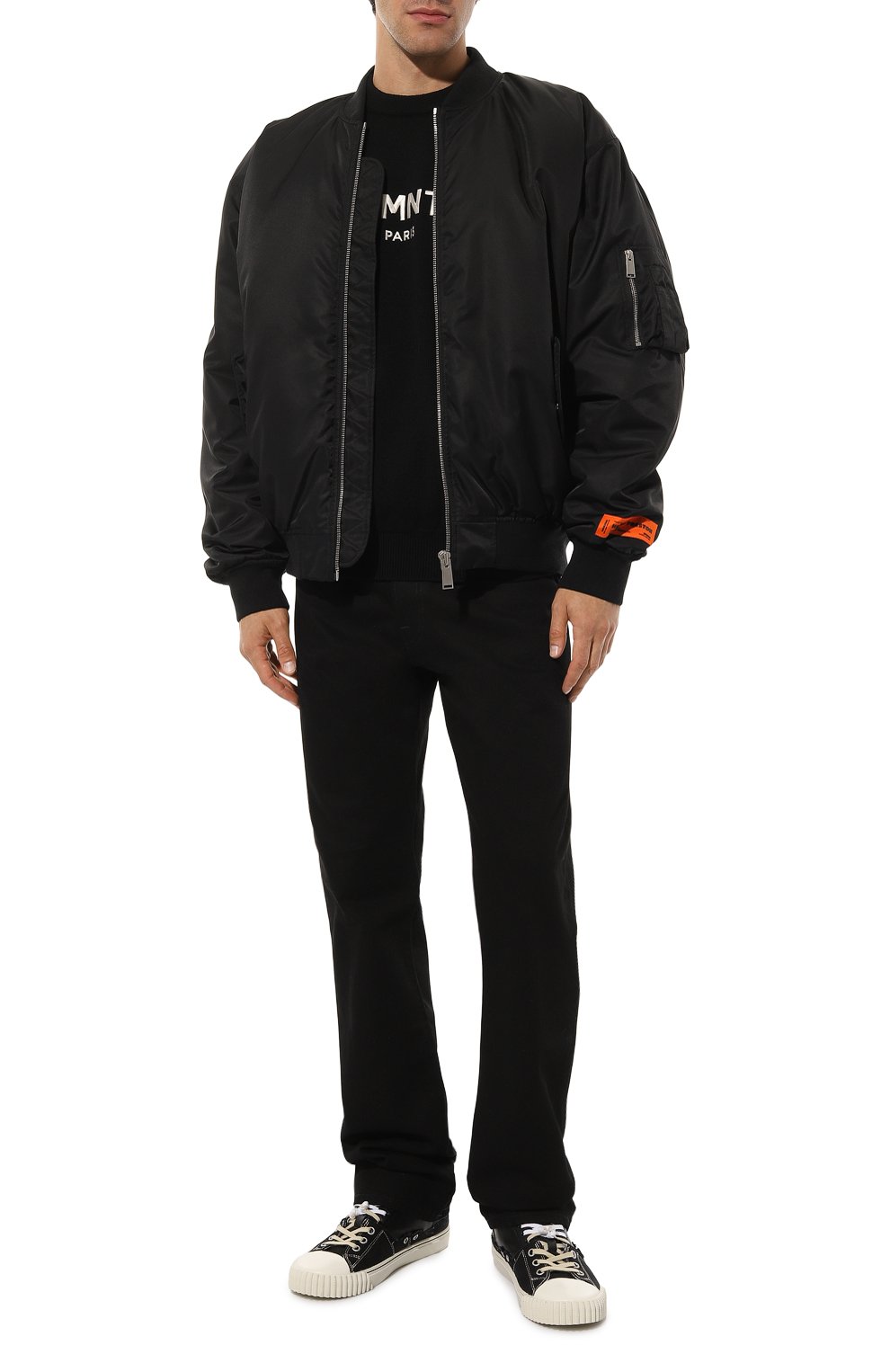 Шерстяной свитшот VTMNTS черного цвета по цене 87800 руб., арт. VL18KN100W, фото 2 Шерстяной свитшот VTMNTS, арт. VL18KN100W, фото 2