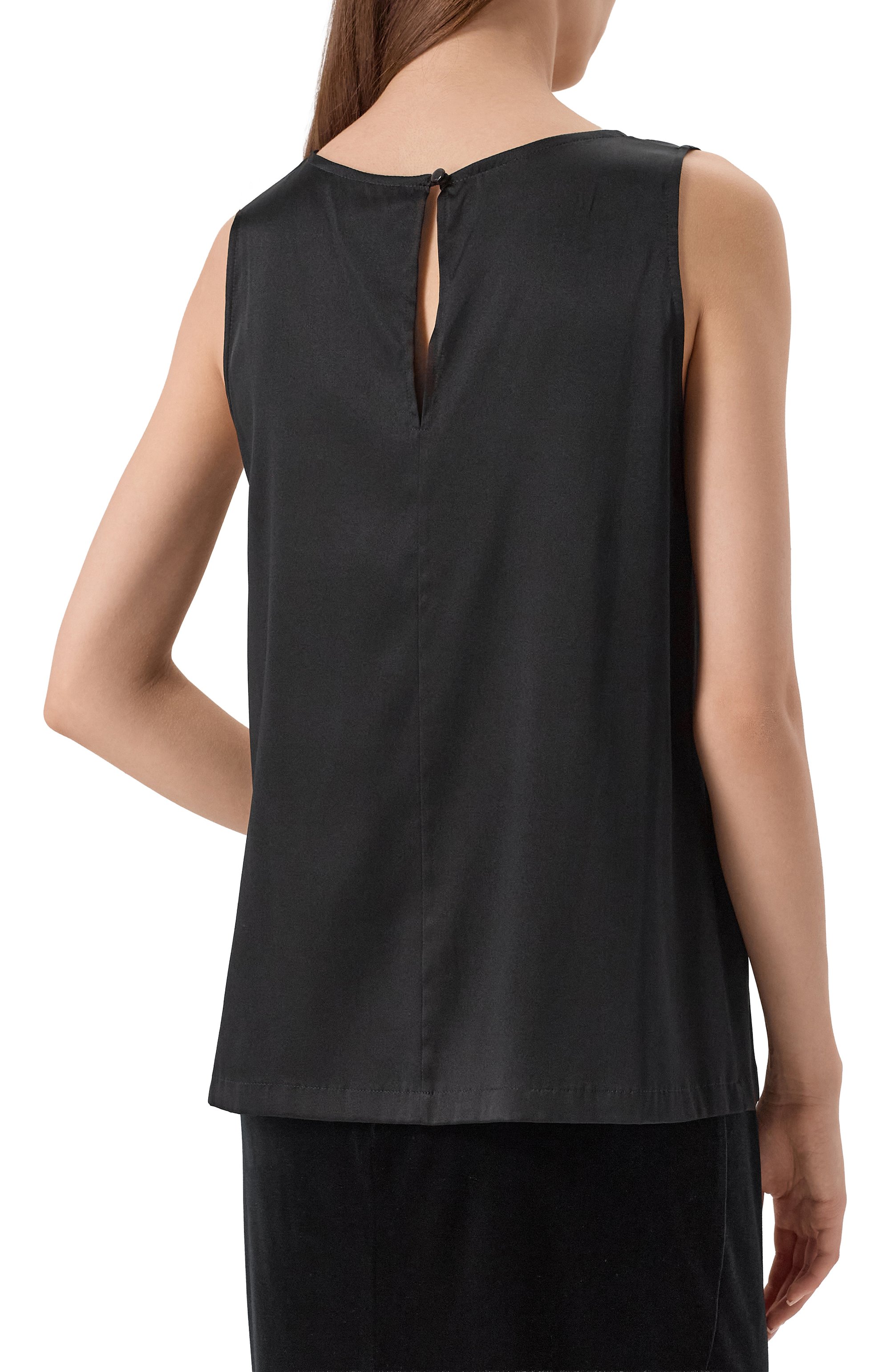 Атласный топ YANINA черного цвета по цене 50830 руб., арт. Т-3062, фото 4 Атласный топ YANINA, арт. Т-3062, фото 4