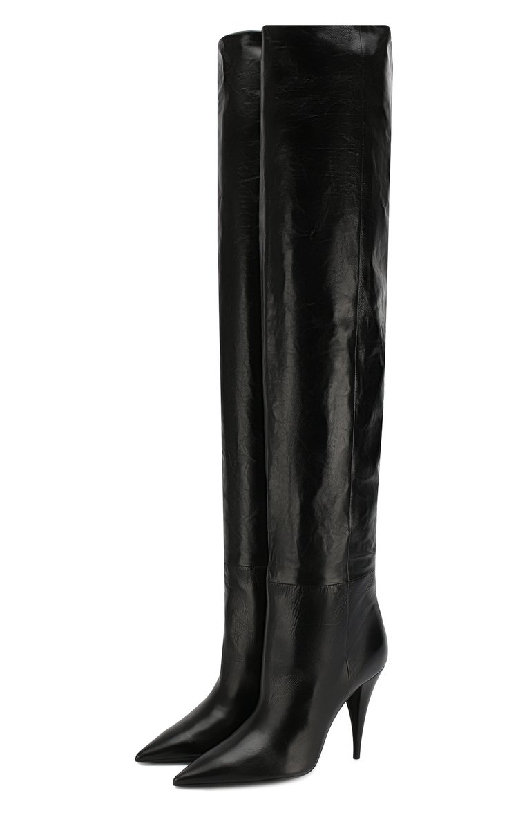 Кожаные ботфорты SAINT LAURENT, арт. 580169/1FZ00, фото 1