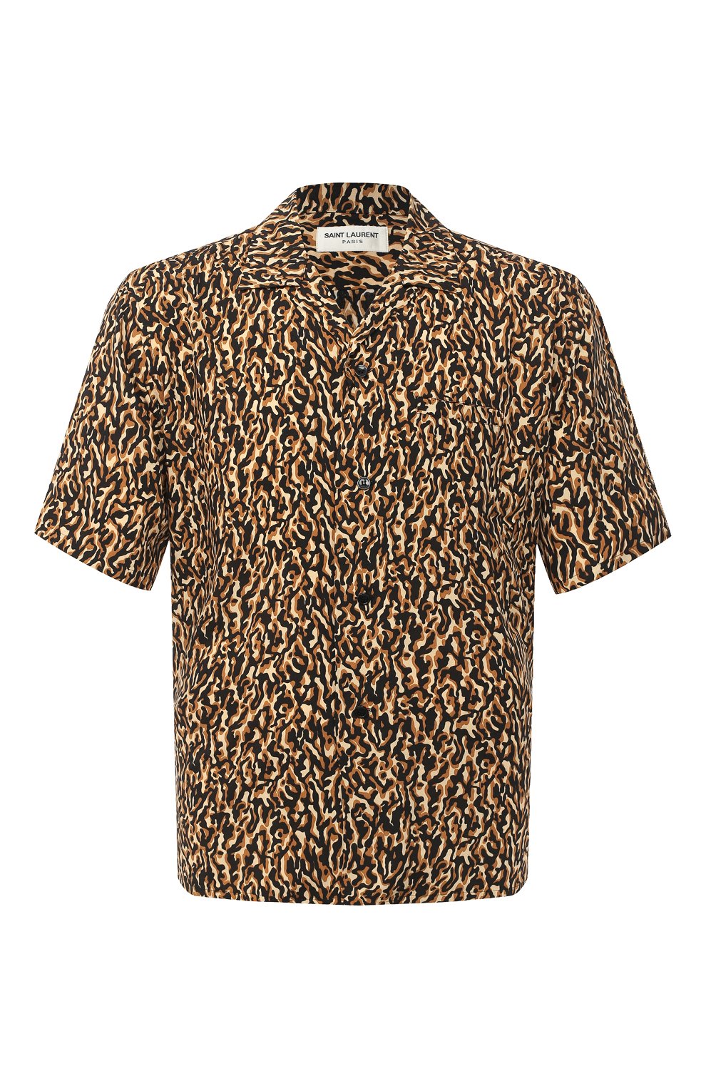 Рубашка из вискозы SAINT LAURENT коричневого цвета по цене 89600 руб., арт. 531956/Y2B13, фото 1 Рубашка из вискозы SAINT LAURENT, арт. 531956/Y2B13, фото 1