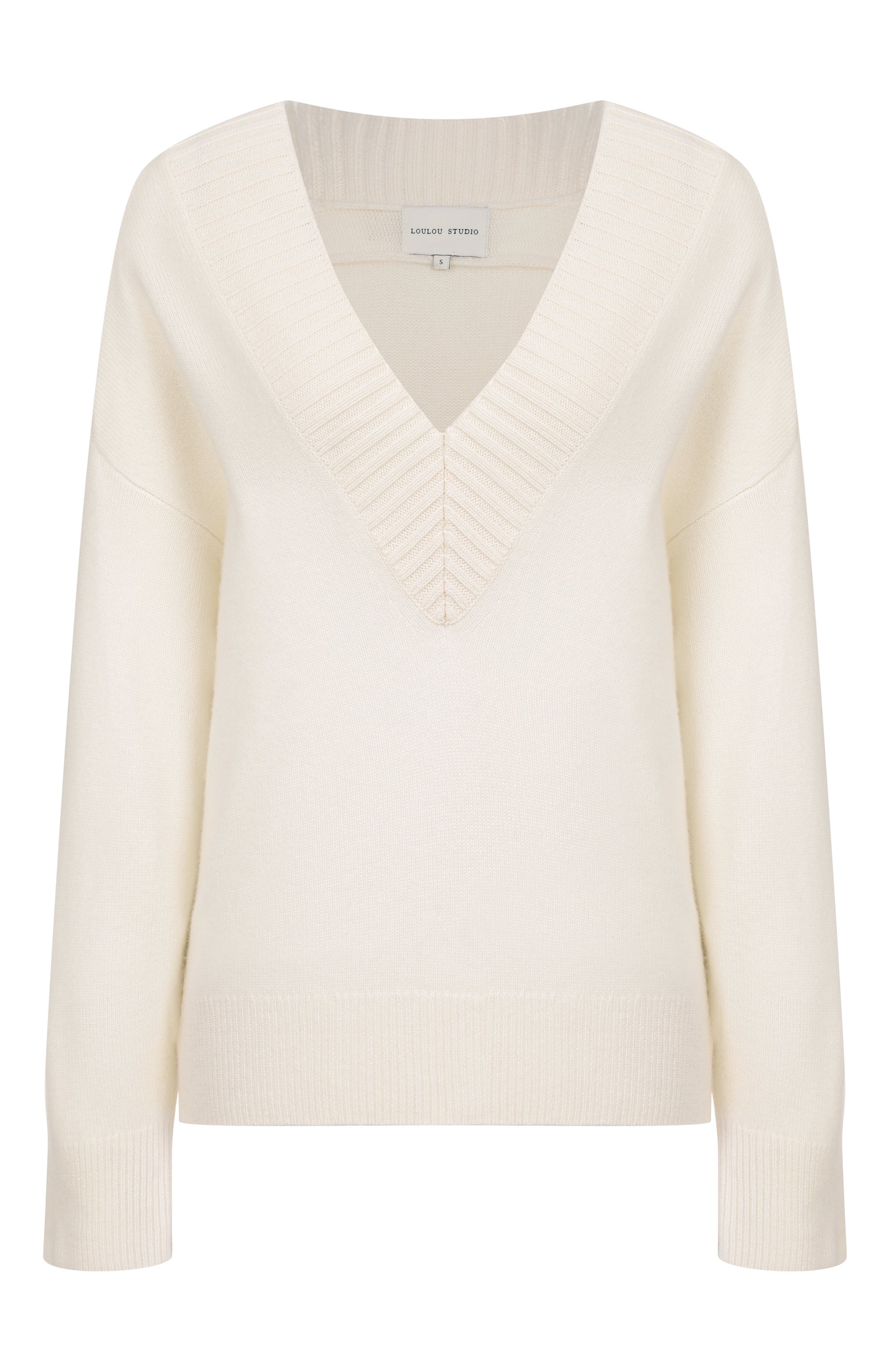Кашемировый пуловер LOULOU DE SAISON кремового цвета по цене 59950 руб., арт. SAGE, фото 1 Кашемировый пуловер LOULOU DE SAISON, арт. SAGE, фото 1
