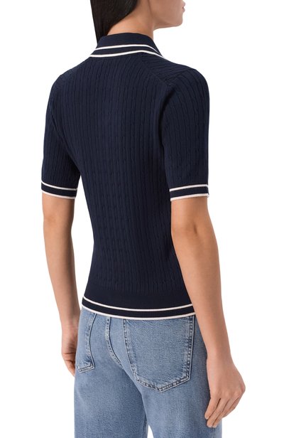 Поло из вискозы SPORTY AND RICH синего цвета по цене 28600 руб., арт. T0068810326BL107, фото 4 Поло из вискозы SPORTY AND RICH, арт. T0068810326BL107, фото 4