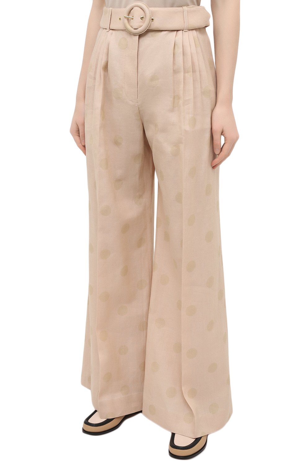 Брюки из хлопка и льна ZIMMERMANN бежевого цвета по цене 65200 руб., арт. 9759PAND, фото 3 Брюки из хлопка и льна ZIMMERMANN, арт. 9759PAND, фото 3