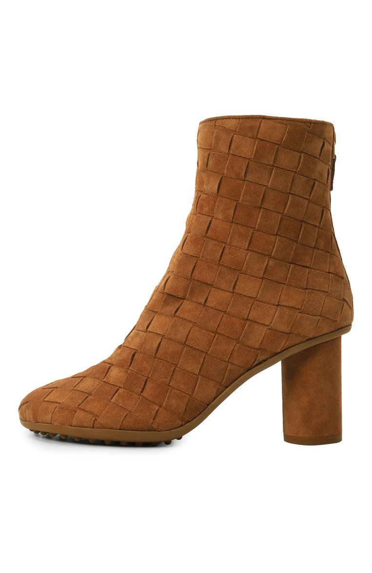 Женские замшевые ботильоны atomic BOTTEGA VENETA коричневого цвета, арт. 811087 V4JC0 | Фото 4 (Подошва: Плоская; Материал внешний: Натуральная кожа, Замша; Каблук высота: Высокий; Каблук тип: Устойчивый; Материал утеплителя: Без утеплителя)