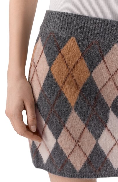 Юбка из шерсти и кашемира FRAME DENIM, арт. WS26KSK002/THE BRUSHED ARGYLE SKIRT, фото 5