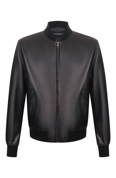 Мужской кожаный бомбер DOLCE & GABBANA, арт. G9CLSL/HUL2J