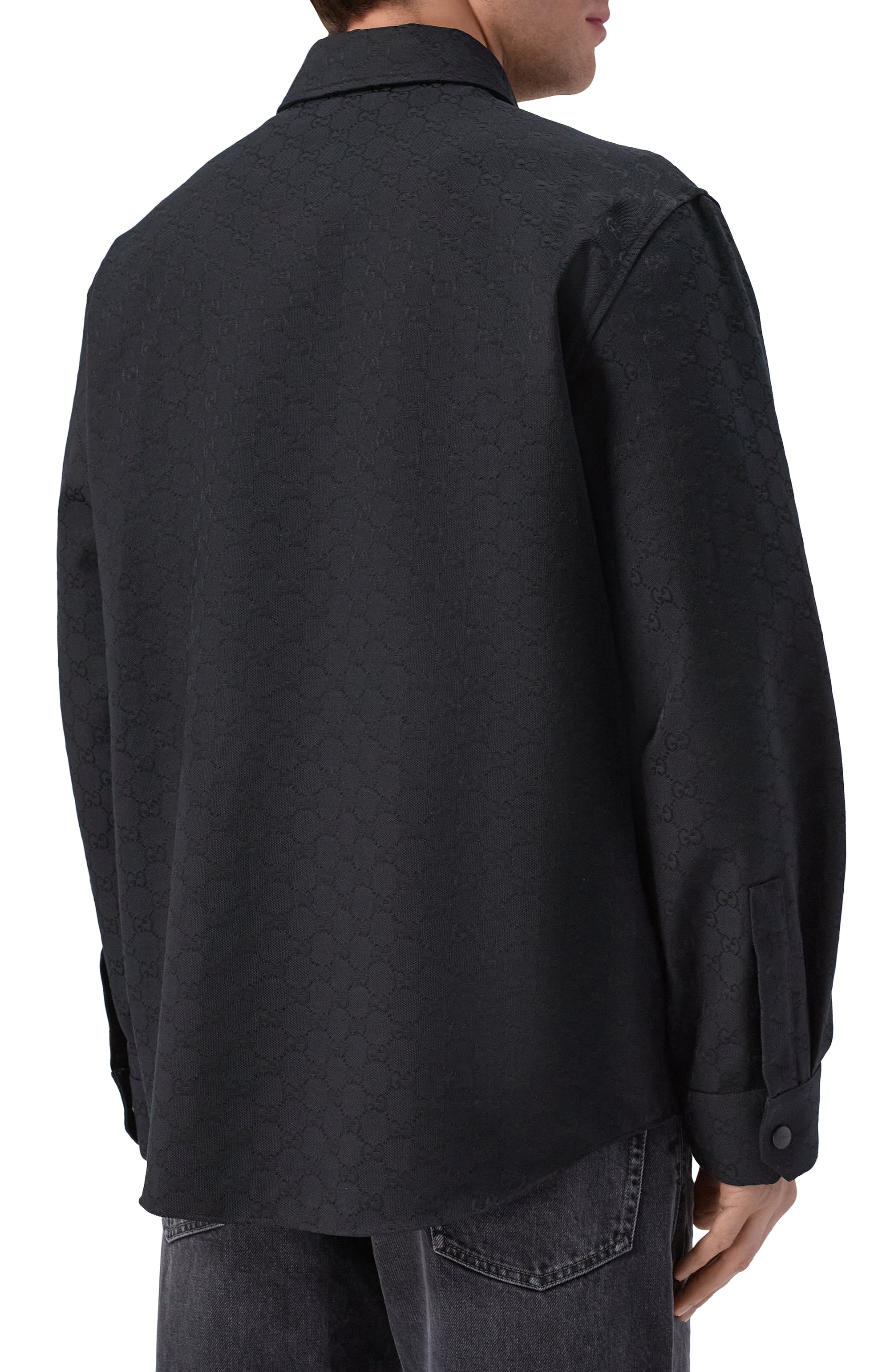 Хлопковая рубашка GUCCI черного цвета по цене 184500 руб., арт. 838551/ZAF4S, фото 4 Хлопковая рубашка GUCCI, арт. 838551/ZAF4S, фото 4