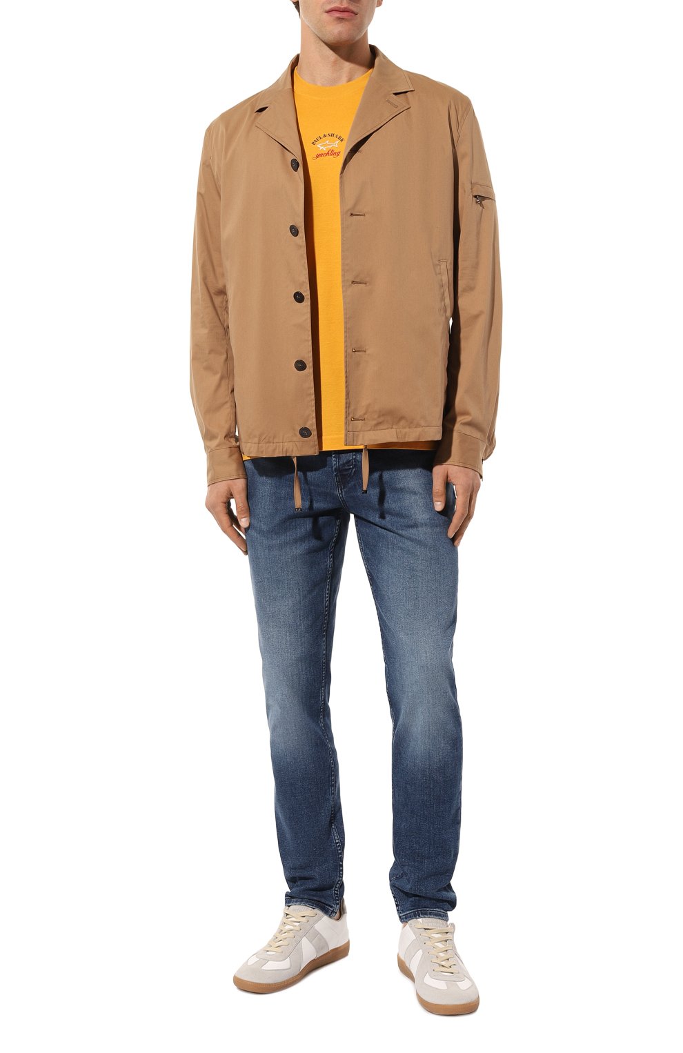 Хлопковая футболка PAUL&SHARK желтого цвета по цене 17550 руб., арт. C0P1096, фото 2 Хлопковая футболка PAUL&SHARK, арт. C0P1096, фото 2