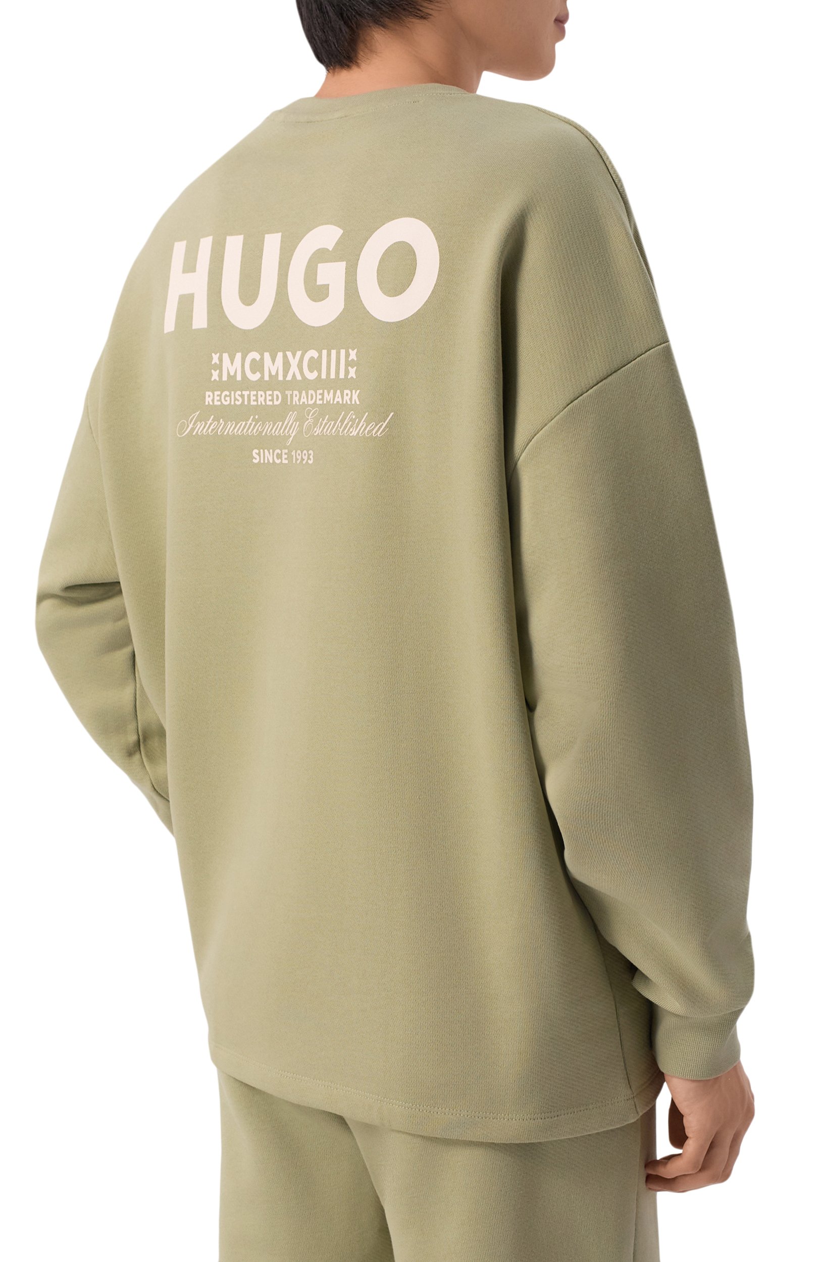 Хлопковый свитшот HUGO BLUE салатового цвета по цене 15600 руб., арт. 50510732, фото 4 Хлопковый свитшот HUGO BLUE, арт. 50510732, фото 4