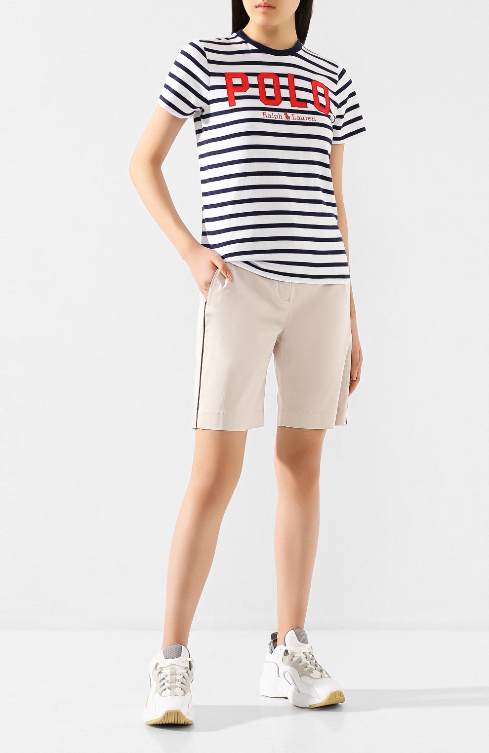 Хлопковая футболка POLO RALPH LAUREN синего цвета по цене 6915 руб., арт. 211782939, фото 2 Хлопковая футболка POLO RALPH LAUREN, арт. 211782939, фото 2