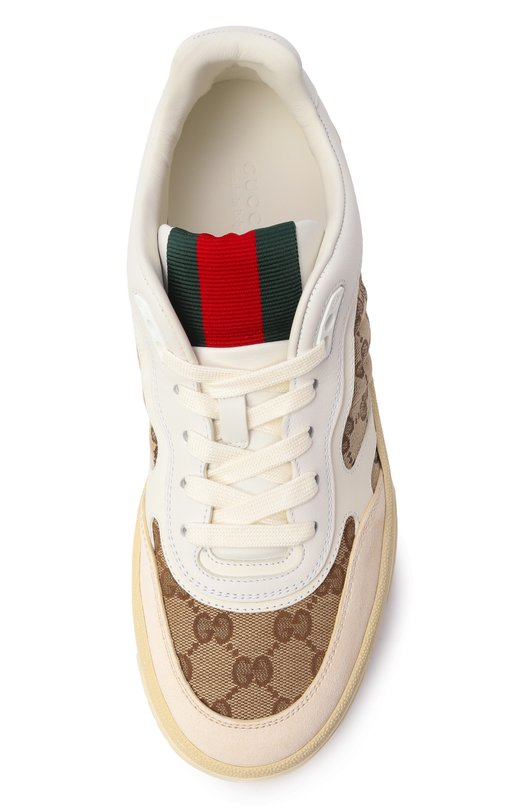 Комбинированные кеды Re-Web Gucci 785452/AADHW Бежевый  785452/AADHW Фото 6
