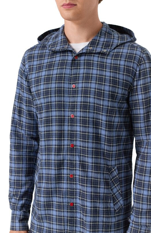 Хлопковая рубашка Kiton UMCMARH0865005 Голубой  UMCMARH0865005 Фото 5