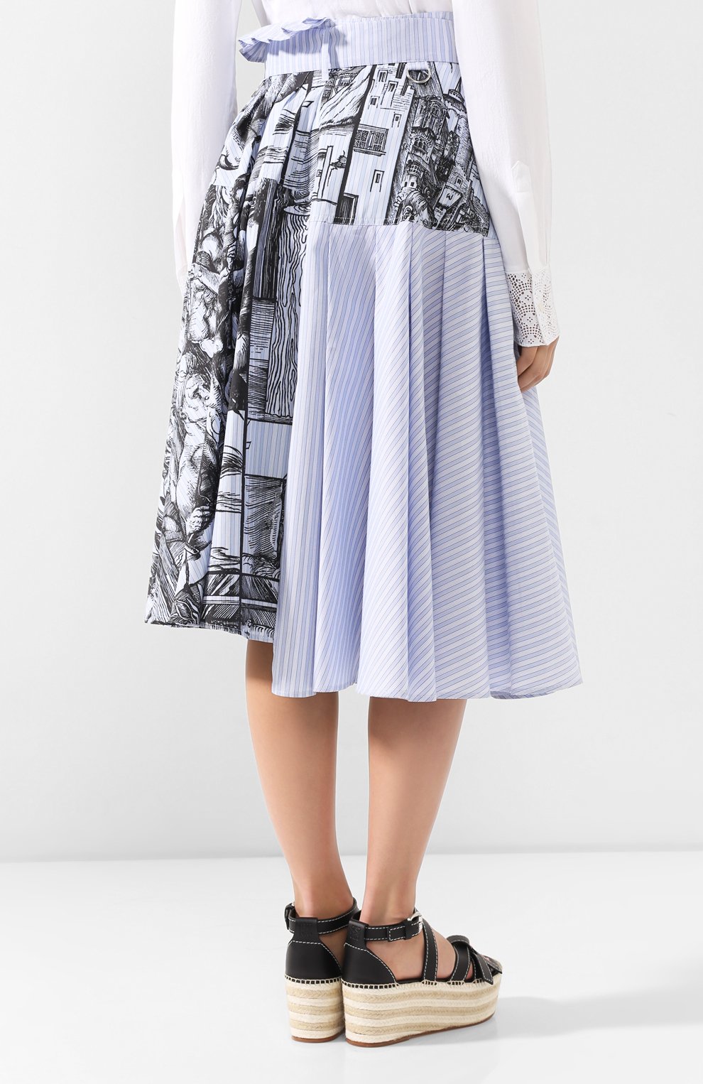 Хлопковая юбка JW ANDERSON голубого цвета по цене 53100 руб., арт. SK04519A 620/836, фото 4 Хлопковая юбка JW ANDERSON, арт. SK04519A 620/836, фото 4