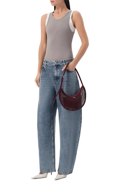 Сумка one piece demi lune ALAIA бордового цвета по цене 192500 руб., арт. AA1S02731TK061, фото 3 Сумка one piece demi lune ALAIA, арт. AA1S02731TK061, фото 3
