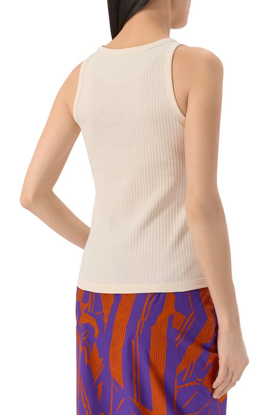 Хлопковый топ Marni THJE0380S0/UTC600 Кремовый  THJE0380S0/UTC600 Фото 4