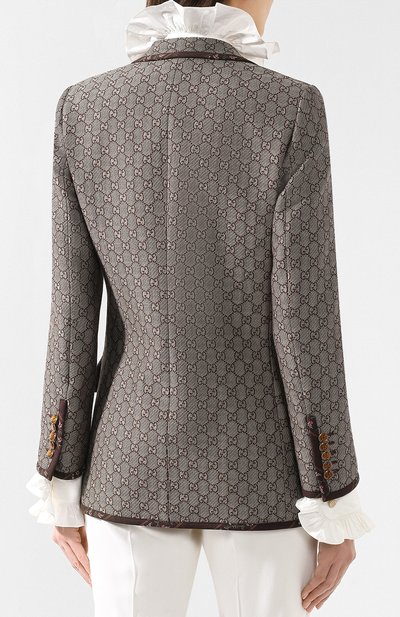 Жакет из смеси хлопка и шерсти GUCCI коричневого цвета по цене 199500 руб., арт. 544848/ZAAB2, фото 4 Жакет из смеси хлопка и шерсти GUCCI, арт. 544848/ZAAB2, фото 4
