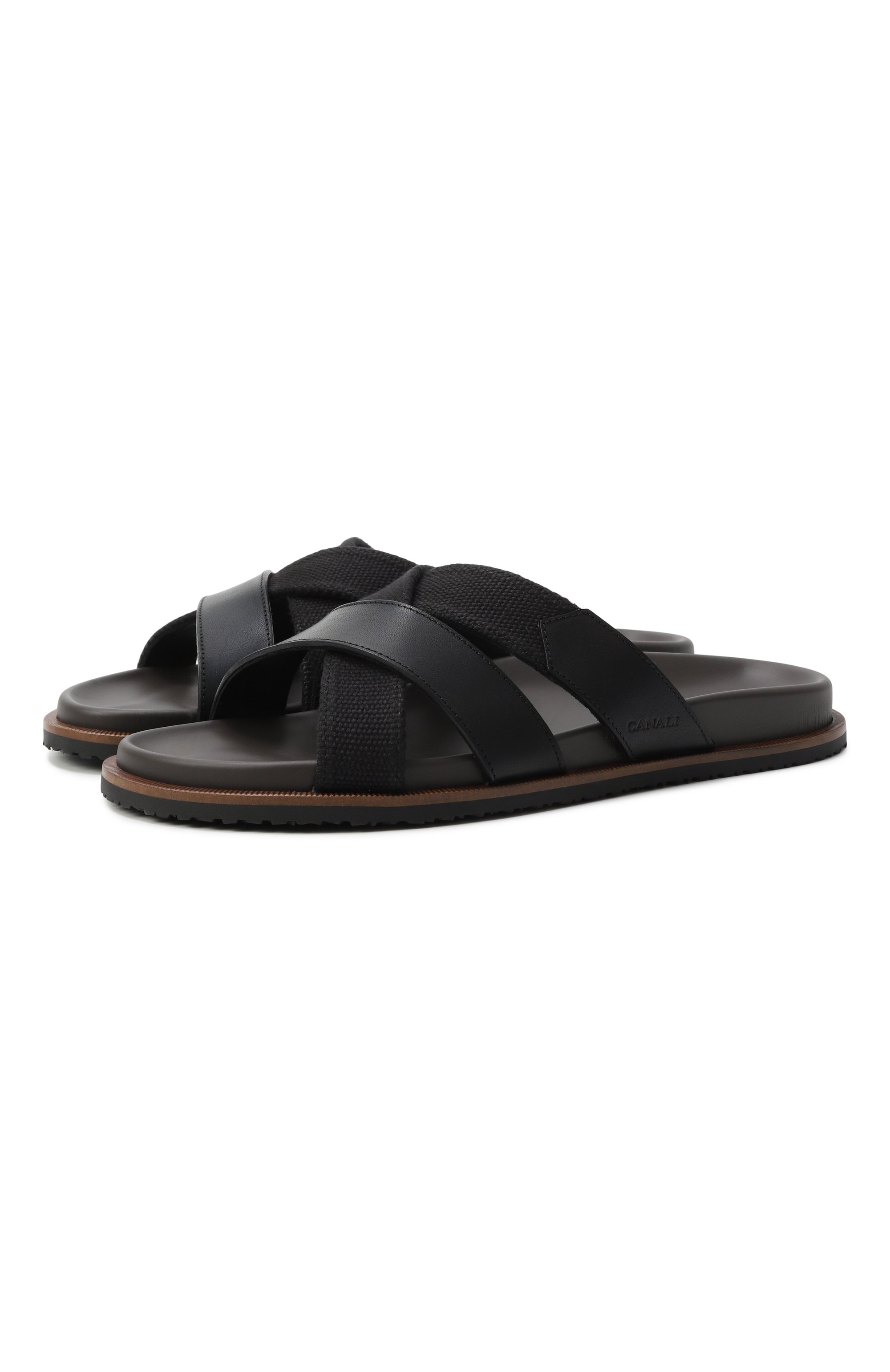 Комбинированные шлепанцы CANALI, арт. 481201/RA01118, фото 1