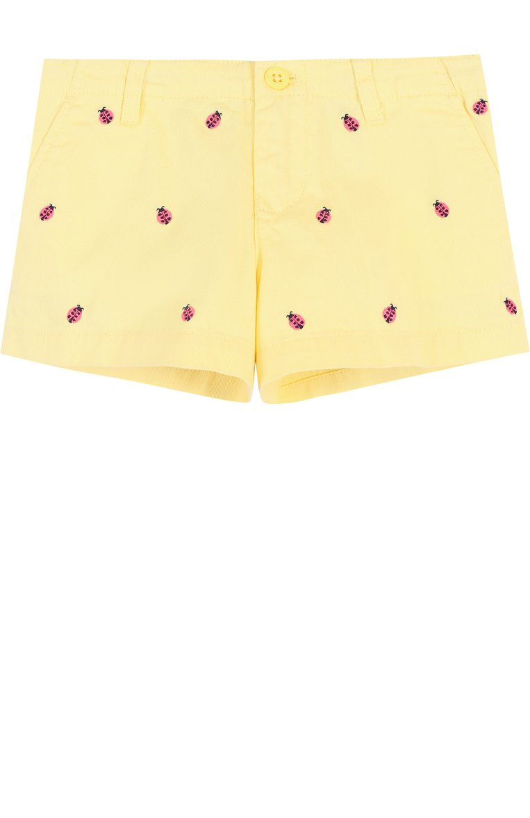 Детские хлопковые мини-шорты с вышивкой POLO RALPH LAUREN желтого цвета, арт. 312688452 | Фото 1 (Статус проверки: Проверено, Проверена категория; Материал внешний: Хлопок; Девочки Кросс-КТ: Шорты-одежда; Случай: Повседневный; Нос: Не проставлено; Ростовка одежда: 5 лет | 110 см, 6 лет | 116 см)