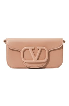 Женская сумка loco small VALENTINO бежевого цвета, арт. 5W2B0K53/IYS | Фото 1 (Размер: small; Ремень/цепочка: На ремешке; Материал: Натуральная кожа)