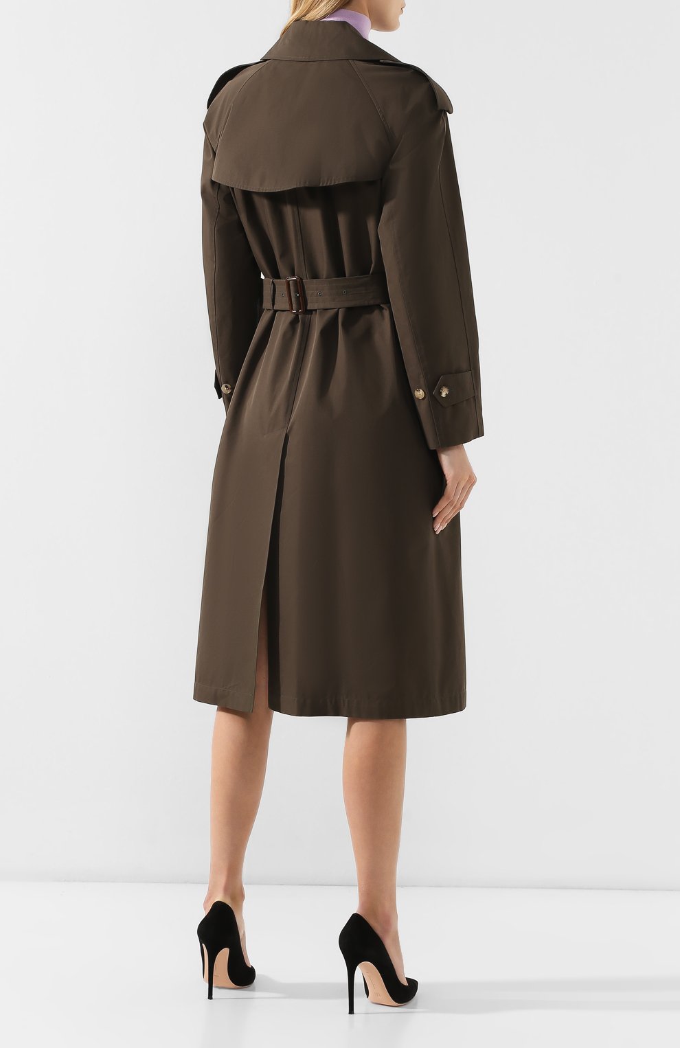 Двубортное хлопковое пальто BURBERRY, арт. 8002520, фото 4