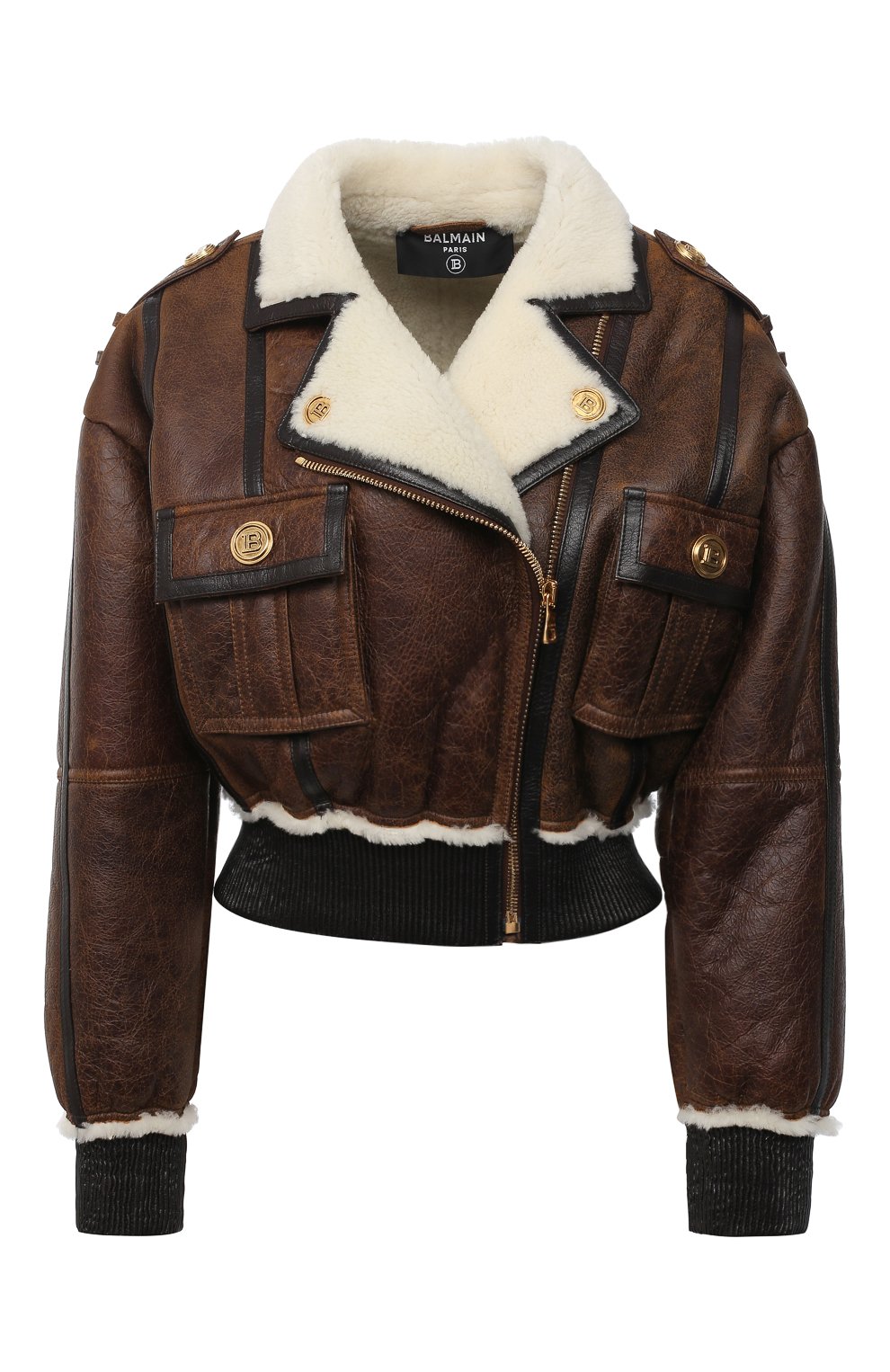 Кожаная куртка BALMAIN коричневого цвета по цене 358000 руб., арт. UF08650/L050, фото 1 Кожаная куртка BALMAIN, арт. UF08650/L050, фото 1