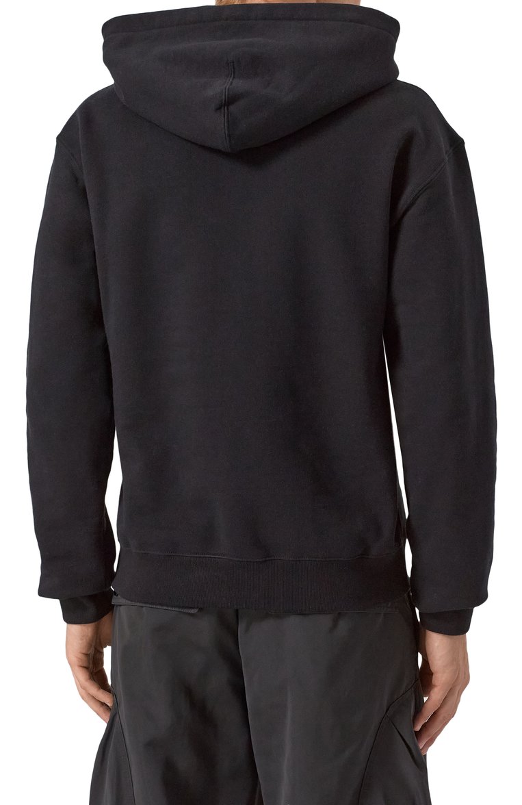 Мужской хлопковое худи JIL SANDER черного цвета, арт. J47GU0129/J20039 | Фото 4 (Рукава: Длинные; Длина (для топов): Стандартные; Материал внешний: Хлопок; Мужское Кросс-КТ: Худи-одежда; Принт: Без принта; Стили: Кэжуэл; Автоматизация ТО: Проставлено; Автоматизация состава: Проставлено; Детали: Без декора)