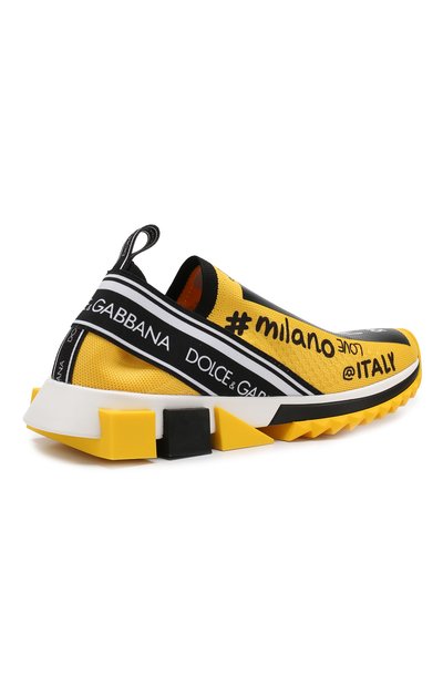 Текстильные кроссовки sorrento с принтом DOLCE & GABBANA желтого цвета по цене 79950 руб., арт. CK1595/AV248, фото 4 Текстильные кроссовки sorrento с принтом DOLCE & GABBANA, арт. CK1595/AV248, фото 4