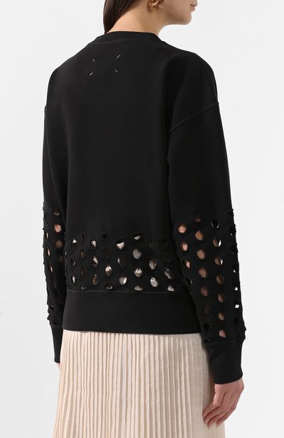 Хлопковый свитшот MAISON MARGIELA черного цвета по цене 58300 руб., арт. S29GU0062/S25403, фото 4 Хлопковый свитшот MAISON MARGIELA, арт. S29GU0062/S25403, фото 4