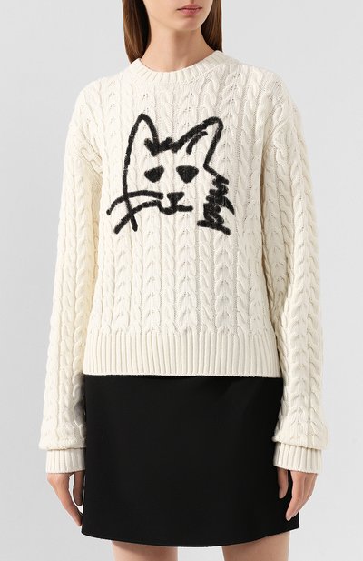 Свитер MSGM белого цвета по цене 47900 руб., арт. 2741MDM132 195775, фото 3 Свитер MSGM, арт. 2741MDM132 195775, фото 3