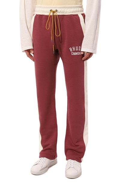 Хлопковые брюки RHUDE красного цвета по цене 76100 руб., арт. RHPF24SP01320, фото 3 Хлопковые брюки RHUDE, арт. RHPF24SP01320, фото 3