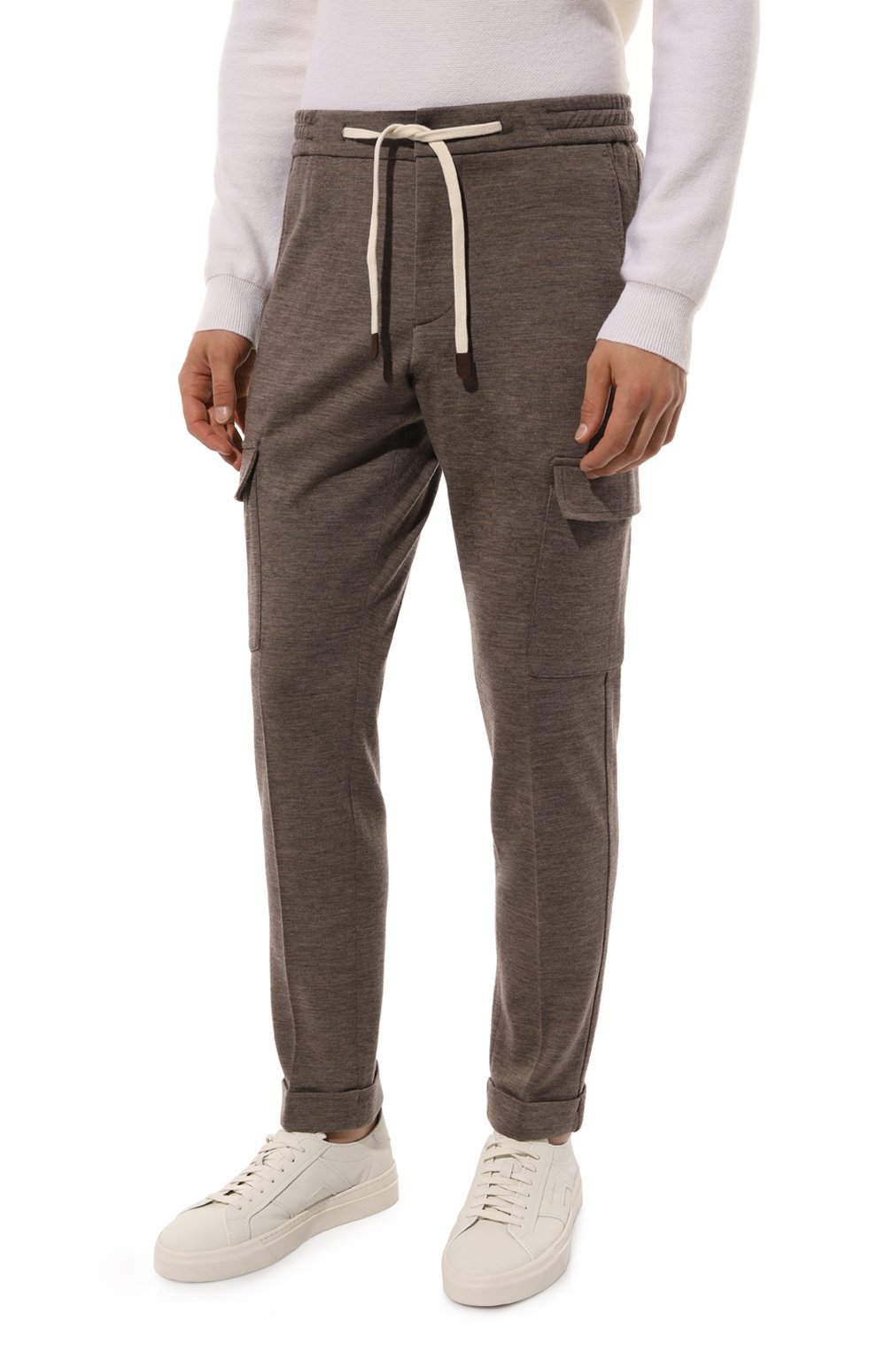 Шерстяные брюки-карго MARCO PESCAROLO коричневого цвета по цене 68600 руб., арт. T0R/50Y02, фото 3 Шерстяные брюки-карго MARCO PESCAROLO, арт. T0R/50Y02, фото 3